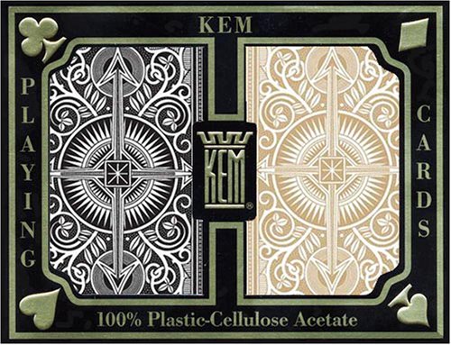 KEM Arrow Black and Gold Bridge Size Standard Index Playing Cards