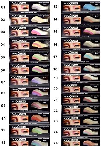 1 X Pair Magic Eyeshadow Instant Eyes Eye Shadow Temporary Transfer Sheet Sticker Make Up Makeup Tattoo Tatoo- Choose From 30 Colours/ Shades (Red/ Orange)
