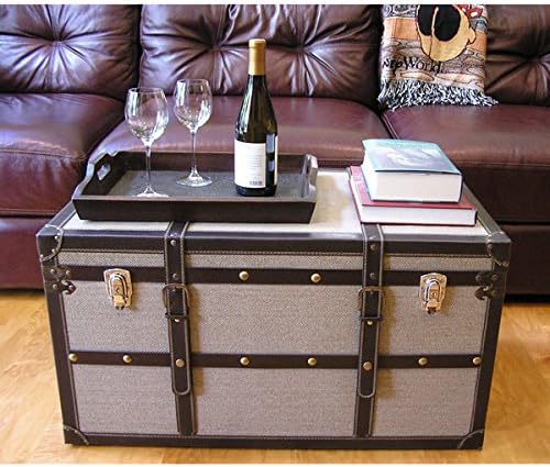 Decorative Vienna Large Wood Steamer Trunk Wooden Treasure Hope Chest