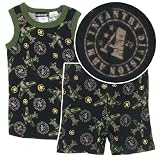 Army Print Cotton Shorty Pajamas for Boys