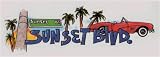 Sunset Blvd - US Street Header - Clear Window Sticker / Decal