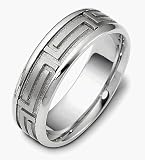 7mm Comfort Fit Custom Platinum Design Wedding Band Ring