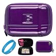 Candy Purple Durable 5.2-inch Protective GPS Carrying Case with Removable Carbineer for Garmin dezl 50LM/50 / 2450 / 1450NOH / 2460LT 5 inch Portable GPS Navigation System + SumacLife TM Wisdom Courage Wristband