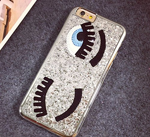 For iPhone 6S/6 Case,Eyelash Bling Bling Hard Case Cover for iPhone 6S/6 (silver)