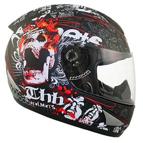 THH TS-41 Screaming Skull Matte Motorcycle Helmet