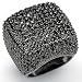 Black Ruthenium over Sterling Silver Black DiamonUltra™ Cubic Zirconia Pav Dome Ring
