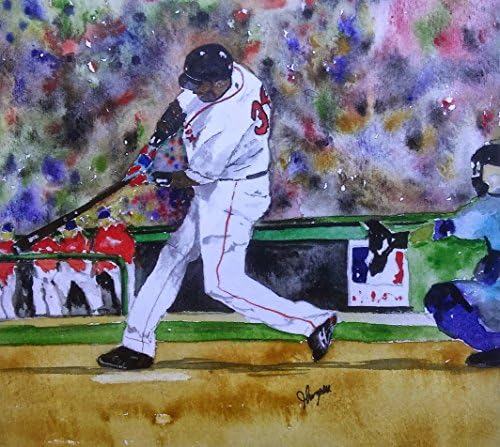 David Ortiz, Red Sox Painting, Fenway Park, Watercolor Art Print - Open Edition "Big Pap" David Ortiz