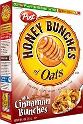 Honey Bunches of Oats with Cinnamon Bunches, 14.5-Ounce Boxes (Pack of 4)