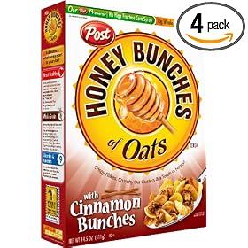 Honey Bunches of Oats with Cinnamon Bunches, 14.5-Ounce Boxes (Pack of 4)