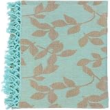 Timora Aqua & Tan Cotton Throw