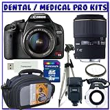 Dental-Medical Digital SLR OutFits: Canon EOS Rebel T1i 15.1 MP CMOS Digital SLR Camera [Body] + Sigma Flash Macro Ring EM-140 DG for Canon SLR Cameras + Sigma 105mm f/2.8 EX DG Medium Telephoto Macro Lens + Willoughby's Dental/Medical Accessory Bundle