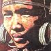 KARINE TANGUY POKOT 19.75X19.75 AFRICAN BROWN ORANGE ART PRINT KTA02