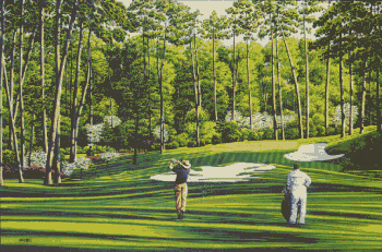 Cover image : 10th At Augusta Hand Signed Framed Lithograph by Tony Harris