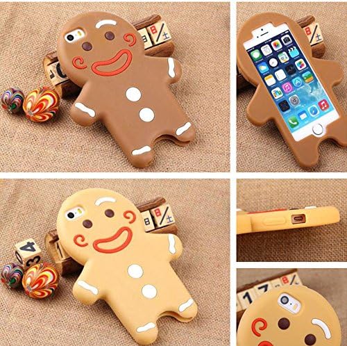 Cute Christmas Gingerbread Man For Iphone 5s Silicon Phone Case (Coffee)