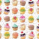 Entertaining with Caspari Gift Wrapping Paper, Cupcakes, 2-Sheets