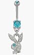 March Birthstone Playboy Belly Button Ring