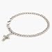 14k White Gold Charm Bracelet with Diamond Cross