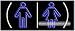 Restrooms Logo Neon Sign (13"H x 32"L x 3"D)