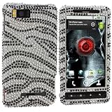Aftermarket Generic Motorola Droid X / Droid X2 / Milestone X Diamante Protector Cover - Black Zebra