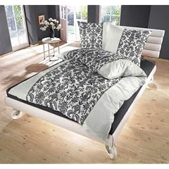 Bertels 387348.6 Microfaser Bettw�sche Artemis ornamente weiss schwarz 135x200