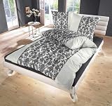 Bertels 387348.6 Microfaser Bettw�sche Artemis ornamente weiss schwarz 135x200