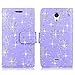 Cellularvilla Sharp Aquos Crystal Pu Leather Wallet Card Flip Open Pocket Case Cover Pouch for Sharp Aquos Crystal 306SH (Purple Glitter)