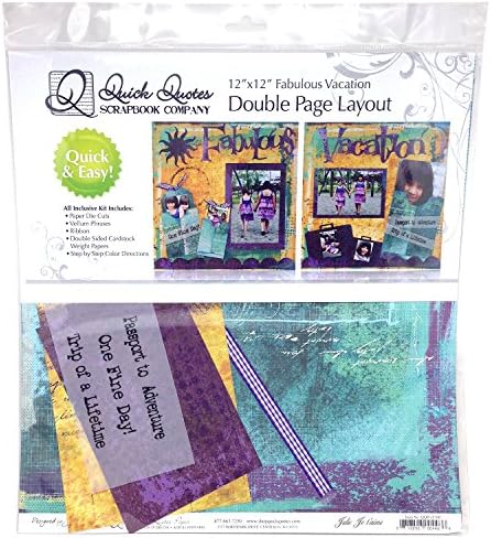 Quick Quotes 12" X 12" Fabulous Vacation Double Page Layout, Quick and Easy, All-inclusive Scrapbooking Kit
