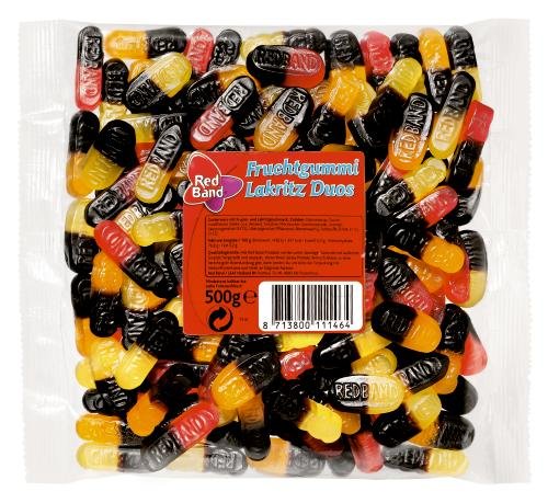 Red Band Fruchtgummi Lakritz Duos, 12er Pack (12 x 500 g Beutel)