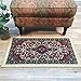 Indoor Doormat Rubber Backed, 18 x 30 inch, Persian Medallion Light Beige, Non Slip, Kitchen Rugs and Mats