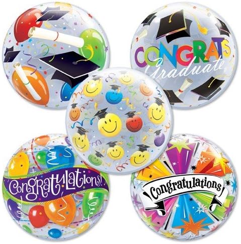 22 Inch Graduation Bubble Balloons ProfitPak 10pk