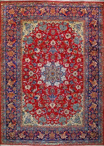 10' 3" x 14' 4" Authentic -Esfahan-Hand Knotted Persian Rug