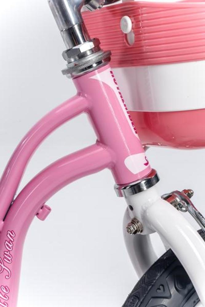 RoyalBaby Little Swan Girl's Bike with basket, 14 inch with training