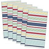 DII 100% Cotton, Oversized Basic Everyday 20x 20" Napkin, Set of 6, Surf Stripe