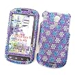 Samsung Epic 4G (Sprint) Snap-on Protector Hard Case Rhinestone Cover "Colorful Petals" Design