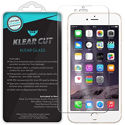 iPhone 7 Screen Protector, Klear Cut KlearGlass Ballistic Tempered Glass Screen Protector for iPhone 7 HD Clear 9H Hardness Anti-Bubble Shield - Lifetime Warranty