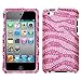 MYBAT Unique Diamante Protective Case for iPod touch 4 (Zebra Skin - Pink/Hot Pink)