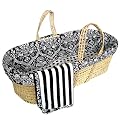 Tadpoles Black-and-White Damask Moses Basket Set