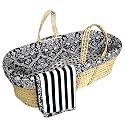Tadpoles Damask Moses Basket in Black and White