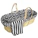 Tadpoles Damask Moses Basket in Black and White