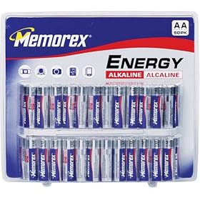 Memorex High Performance AA Alkaline Batteries, 50 Pack