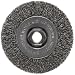 Weiler Trulock 5/8"-11 Arbor, 0.014" Wire Size, 4" Diameter, 1/2" Face Width, Steel Bristles, Narrow Face, Crimped Wire Wheel Brush,