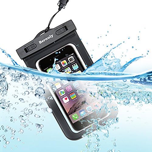 Bernuly Universal Waterproof Case for Apple iPhone 6S, 6,6S Plus, 5S, Samsung Galaxy S7, S6 Note 5, 4, HTC, LG, Sony, Nokia, Motorola up to 6.0" Diagonal (Black)