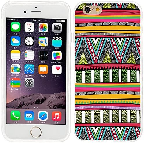 iPhone 6 plus Case, iphone 6 5.5 case,iphone6 plus case ,ChiChiC full Protective unique Stylish Case slim durable Soft TPU Cases Cover for iPhone 6 5.5 inch iphone 6+,geometric red yellow green olive sky tribal pattern