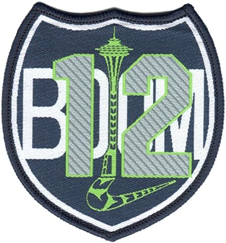 Sea Hawks Superhawks Woven Iron-On Patch 12 Boom (2.75" Navy Border - 1 Patch)