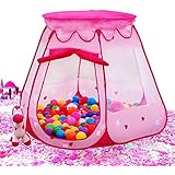 BATTOP Pink Princess Tent Indoor and Outdoor 1 to 8 Years Old Children Game Play Toys Tent Balls Not Included