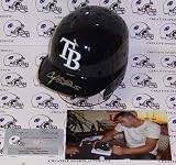 Carlos Pena Autographed/Hand Signed Tampa Bay Rays Mini Helmet