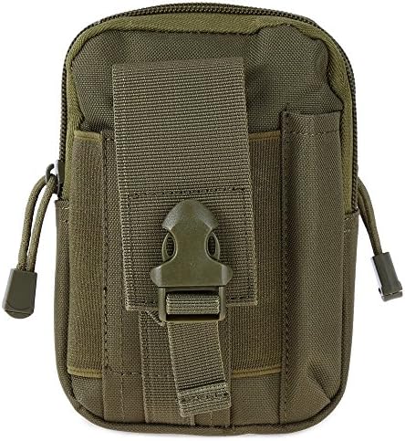 Security and Convenient Multi-function Tactical Smartphone Holster EDC Utility Gadget Belt Waist Bag for Climbing Hiking Fishing Cycling (Green)