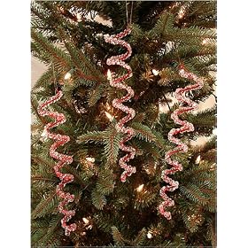 Set Of 18 Red & Clear Spiral Icicle 10" Christmas Ornaments #24611