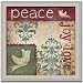 Peace Joy Love Dove Antique Vintage Sign Print Framed