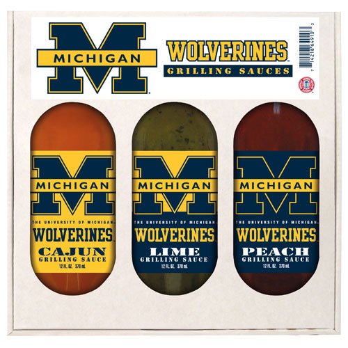 Michigan Wolverines NCAA Grilling Gift Set by Hot Sauce Harry